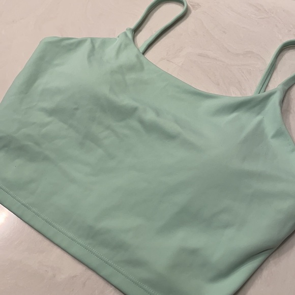 First Health Apparel Flex Lounge Crop Top / Longline Sports Bra Mint Apple - Picture 3 of 6